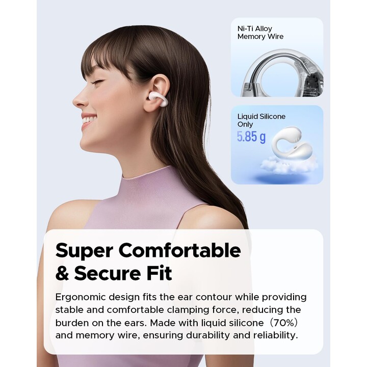 SoundPeats PearlClip Pro Blanco - Auriculares Bluetooth
