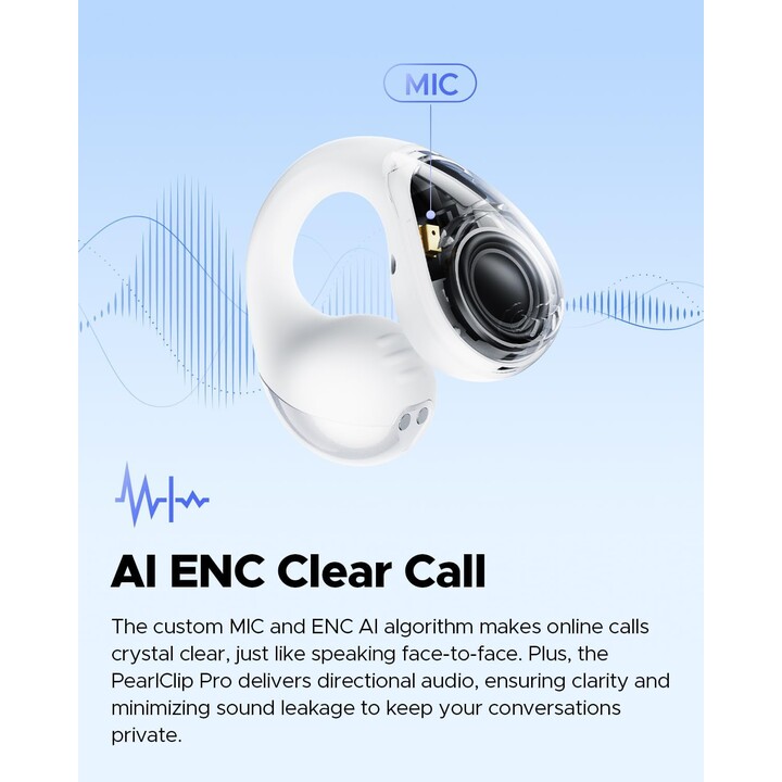 SoundPeats PearlClip Pro Blanco - Auriculares Bluetooth
