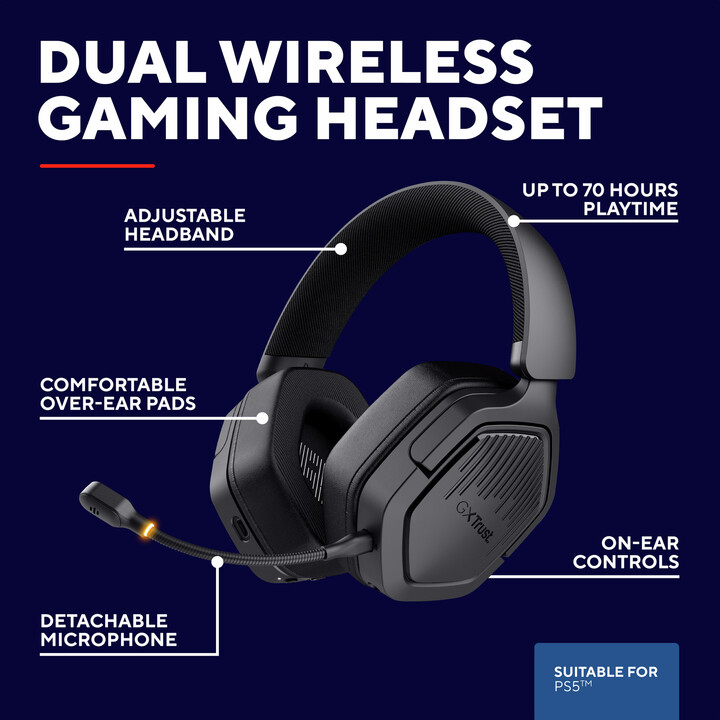 Auriculares wrl gxt493ps carus ps5/negro 25746 trust