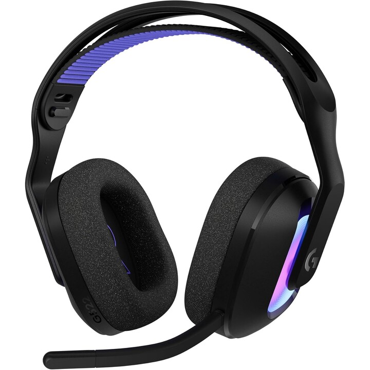 Logitech G G522 Lightspeed, auriculares de juegos inalámbricos, Lightsync RGB, negro