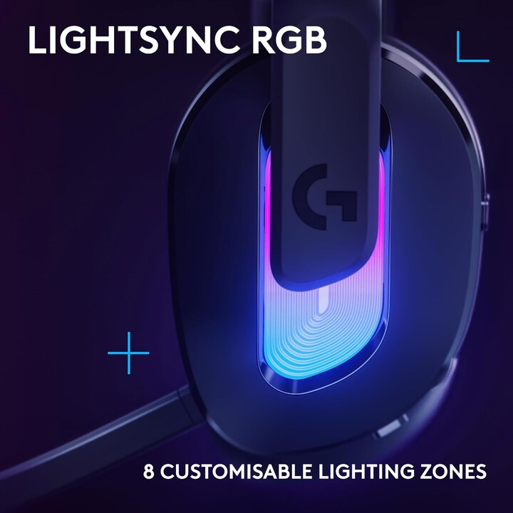 Logitech G G522 Lightspeed, auriculares de juegos inalámbricos, Lightsync RGB, negro