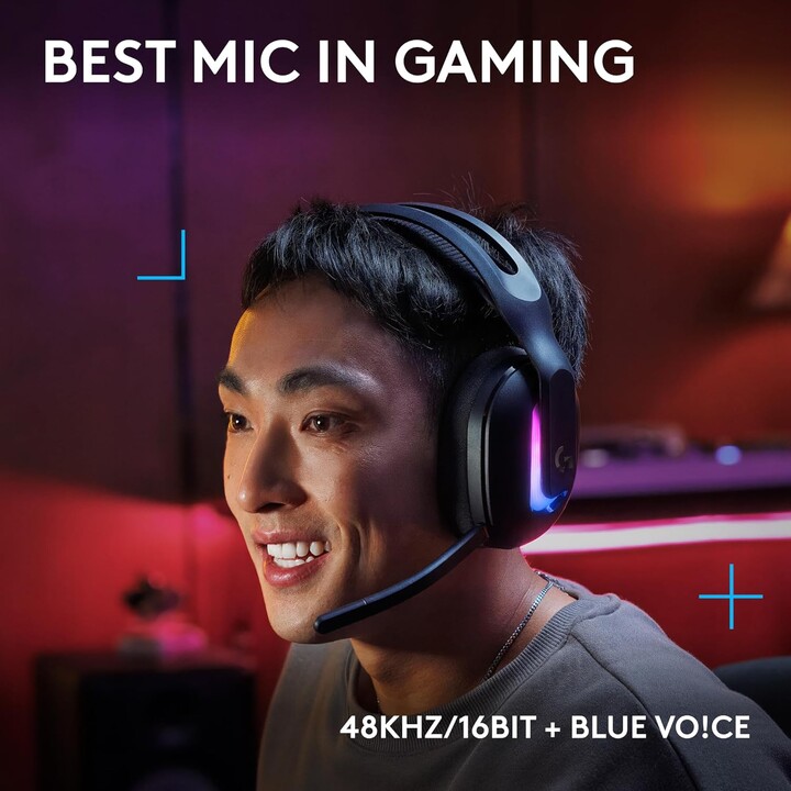 Logitech G G522 Lightspeed, auriculares de juegos inalámbricos, Lightsync RGB, negro