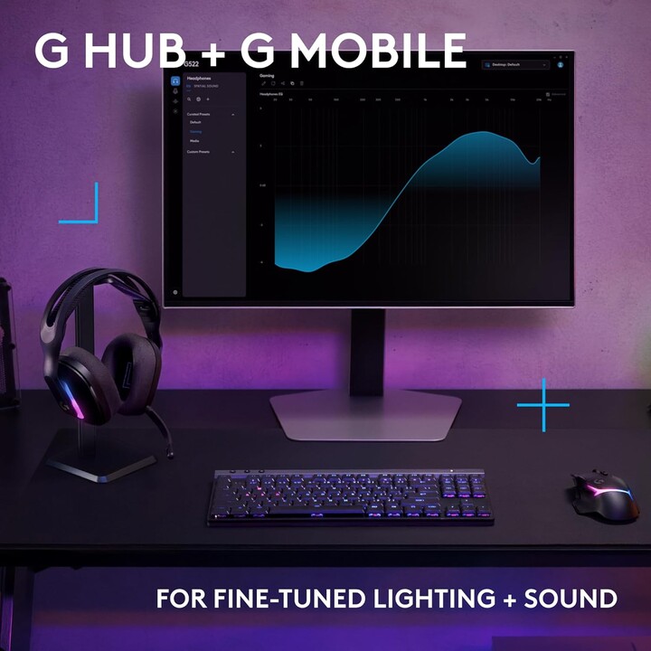 Logitech G G522 Lightspeed, auriculares de juegos inalámbricos, Lightsync RGB, negro