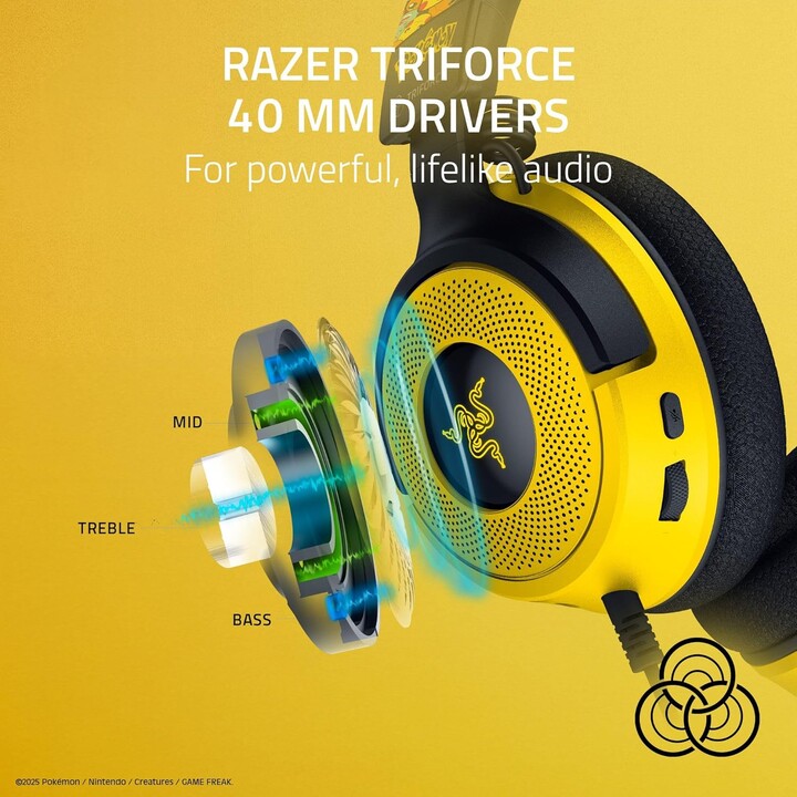 Razer Kraken V4 X Pokémon Edition, Aurione da gioco USB cablata