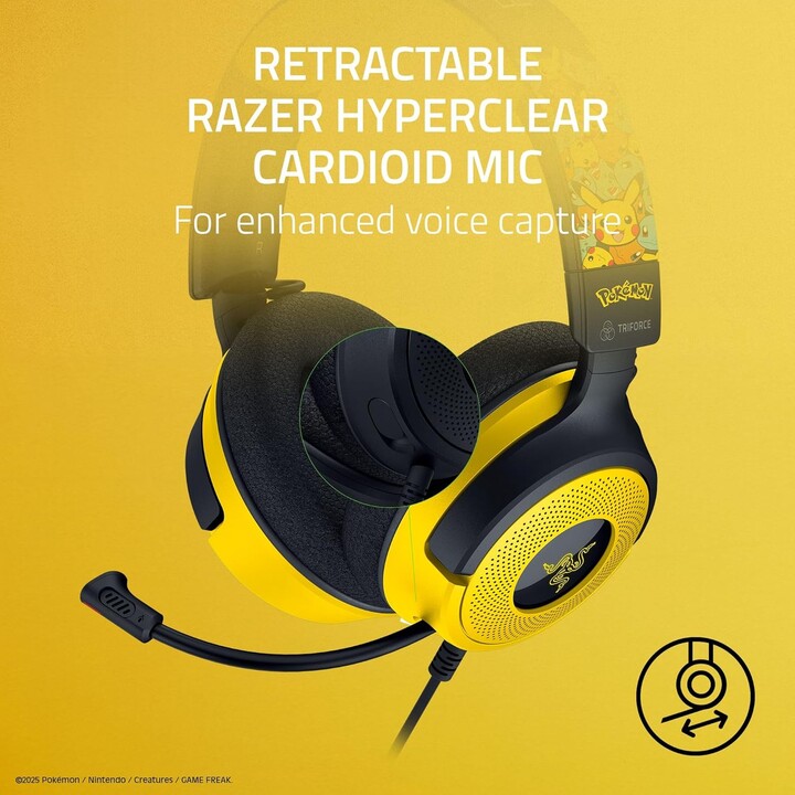 Razer Kraken V4 X Pokémon Edition, Aurione da gioco USB cablata
