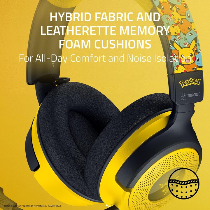 Razer Kraken V4 X Pokémon Edition, Aurione da gioco USB cablata