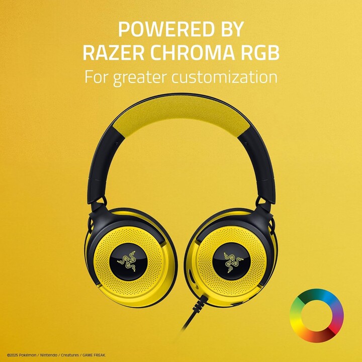 Razer Kraken V4 X Pokémon Edition, Aurione da gioco USB cablata