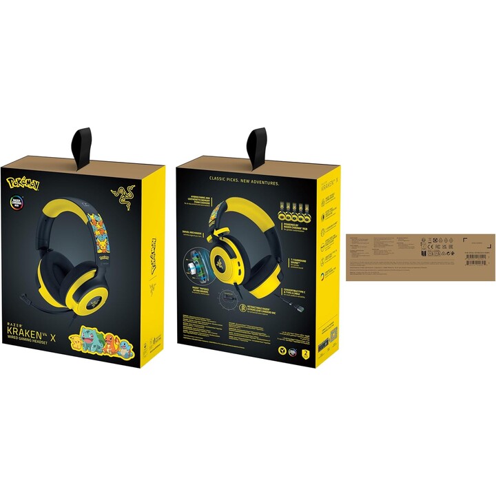 Razer Kraken V4 X Pokémon Edition, Aurione da gioco USB cablata