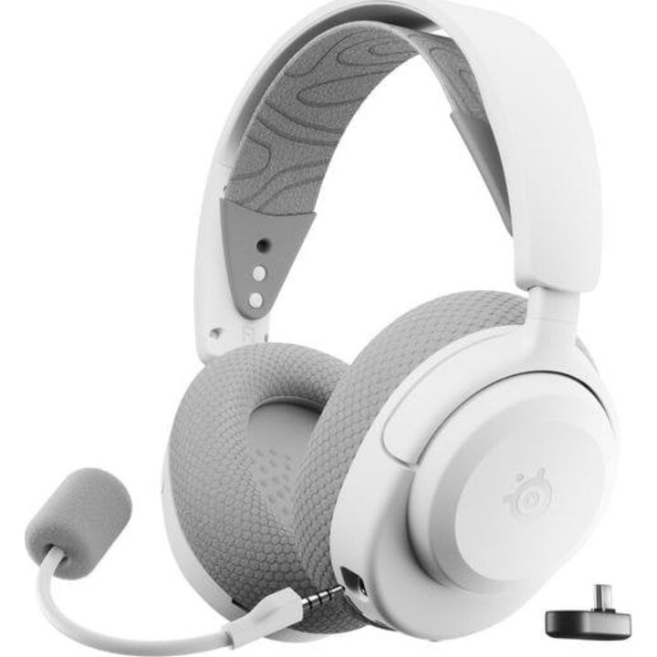 Auriculares SteelSeries Arctis Nova 3X inalámbricos Bluetooth y RF con cancelación de ruido, blancos