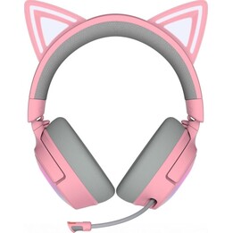 Auriculares Gaming Razer Kraken Kitty V3 Pro inalámbricos HyperSpeed y Bluetooth con orejas RGB y micrófono Quartz