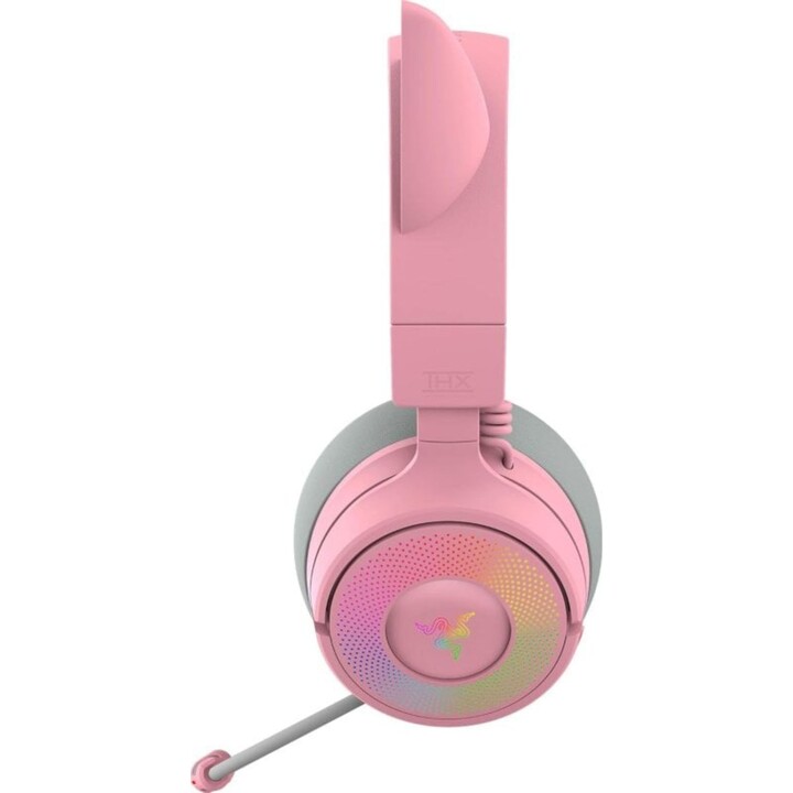 Auriculares Gaming Razer Kraken Kitty V3 Pro inalámbricos HyperSpeed y Bluetooth con orejas RGB y micrófono Quartz