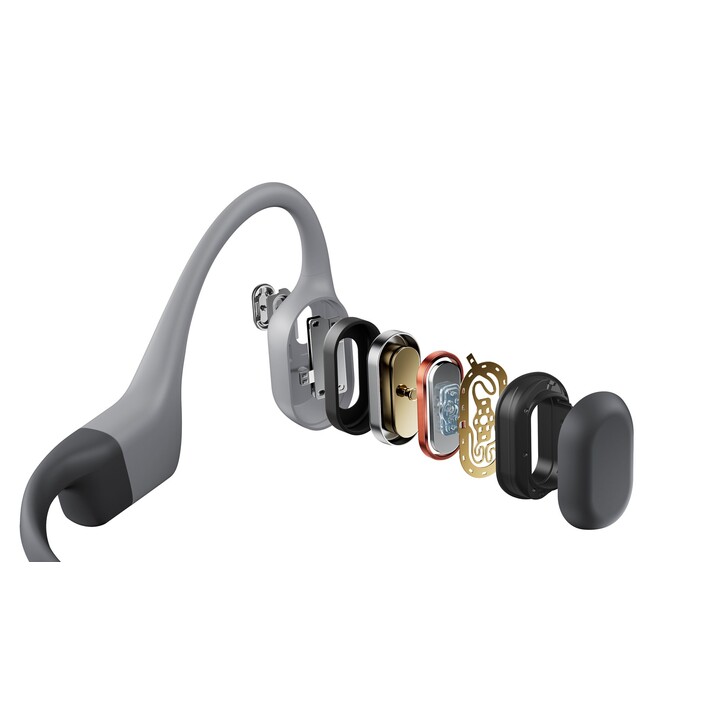 Cuffie sportive wireless Bluetooth SHOKZ OpenSwim Pro Open-Ear, grigie