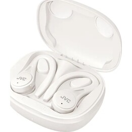 JVC True Wireless Sport - auriculares inalámbricos con gancho seguro, ligeros y compactos, blancos