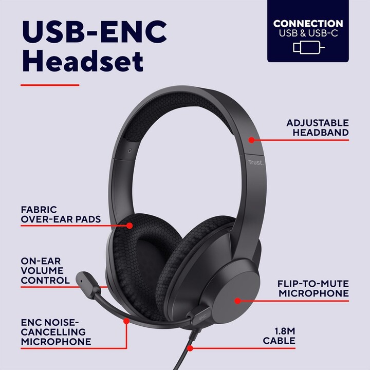 HEADSET AYDA MAX USB-C/25462 TRUST