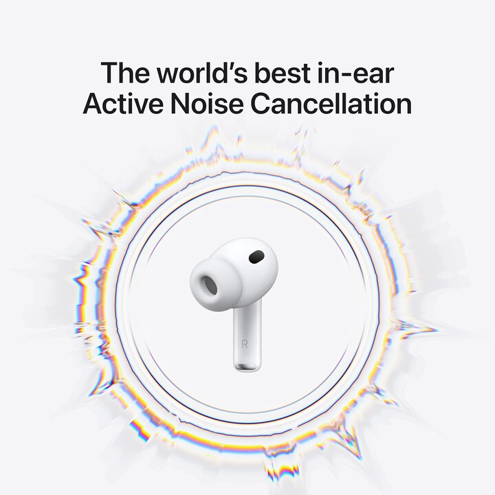 Apple AirPods Pro 3, Inalámbrico, Cancelación de ruido, Medición de frecuencia cardíaca, USB-C, Blanco