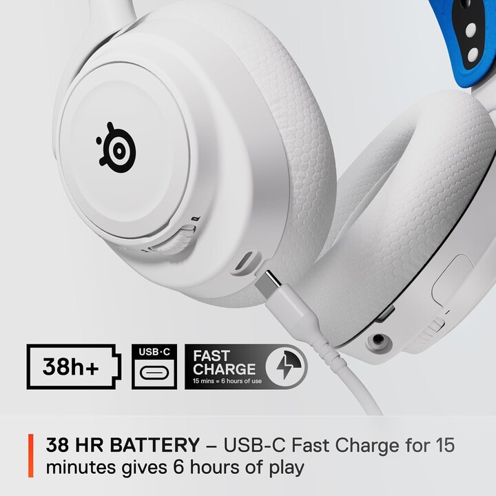 Steelseries Arctis Nova 7p White Wireless Headphones with Headband for Gaming Bluetooth Blue, White