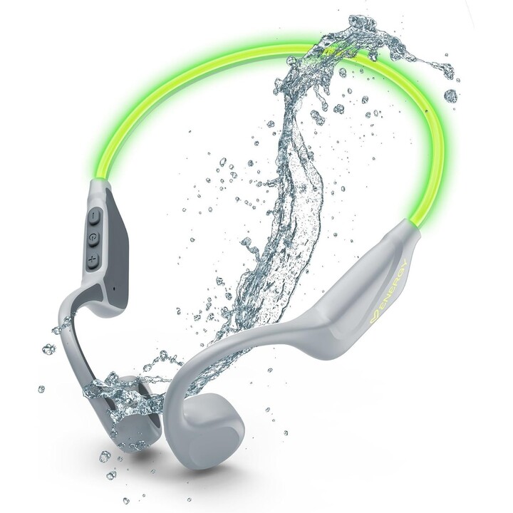 Energy Sistem VibeWave Auriculares deportivos Bluetooth 5.4, 15 horas de batería, micrófono, luces LED, resistencia al agua IPX5