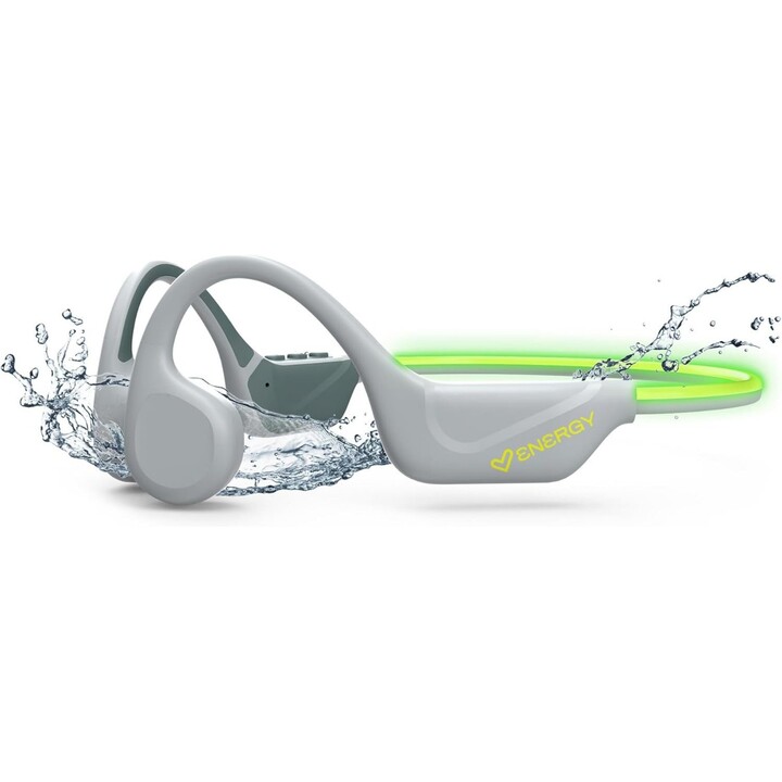 Energy Sistem VibeWave Auriculares deportivos Bluetooth 5.4, 15 horas de batería, micrófono, luces LED, resistencia al agua IPX5