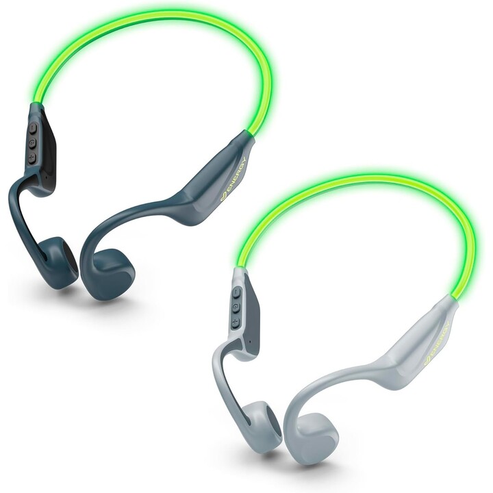 Energy Sistem VibeWave Auriculares deportivos Bluetooth 5.4, 15 horas de batería, micrófono, luces LED, resistencia al agua IPX5