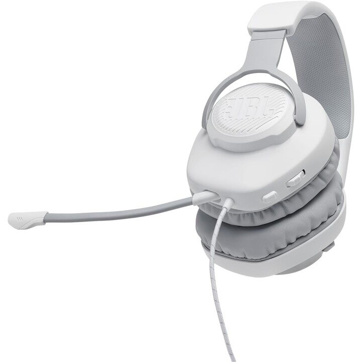 Casque de jeu JBL Quantum 100 avec microphone / prise jack 3,5 mm / blanc