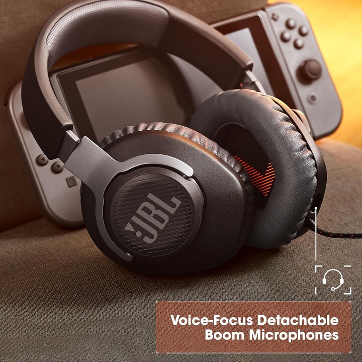 Casque de jeu JBL Quantum 100 avec microphone / prise jack 3,5 mm / blanc