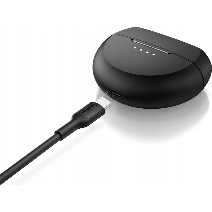 Belkin SoundForm Rhythm Auriculares Intrauditivos Inalámbricos Bluetooth USB-C con Cancelación de Ruido, Negro