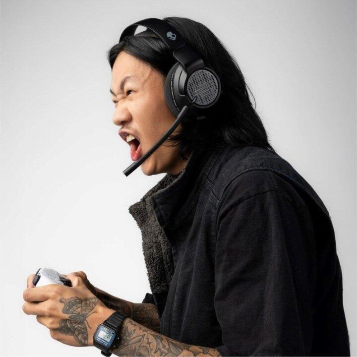 Skullcandy Crusher Plyr 720 Fone de ouvido sem fio Bluetooth para jogos com voz clara - preto