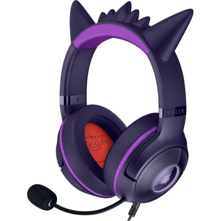 Auriculares Razer Kraken Kitty V2 Edición Gengar con cable USB iluminación RGB