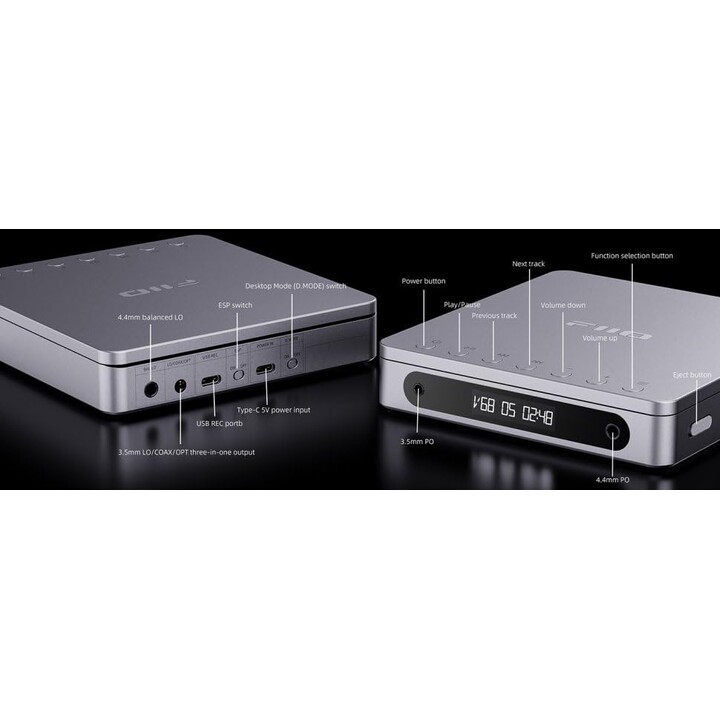 FiiO DM13 BT Transparente - Reproductor de CD portátil con Bluetooth aptx HD