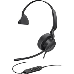 Yealink UH42 - Auriculares USB mono con micrófono para ordenador de PC, auriculares con cable