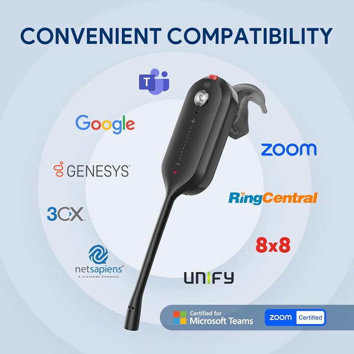 Yealink WH63 E2 DECT Auriculares inalámbricos con micrófono, 2 auriculares con cancelación de ruido