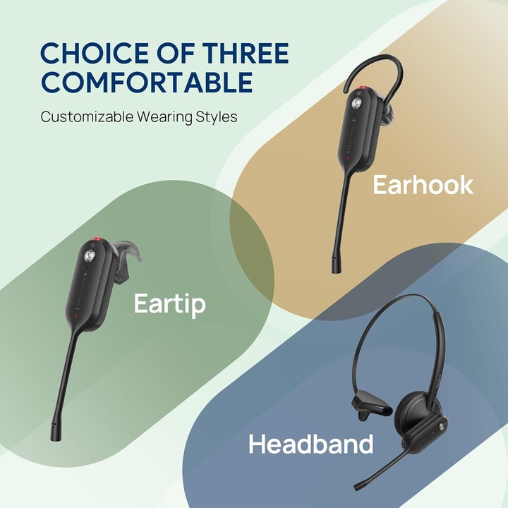 Yealink WH63 E2 DECT Auriculares inalámbricos con micrófono, 2 auriculares con cancelación de ruido
