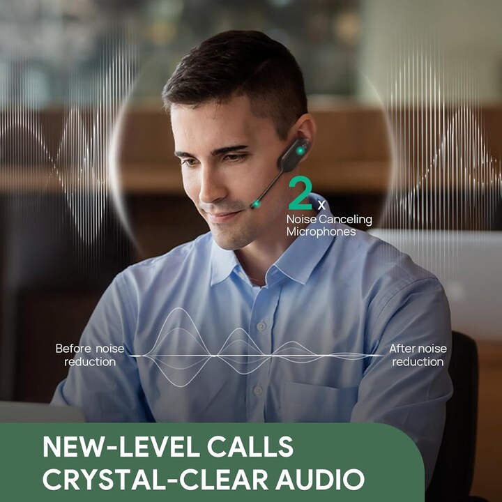 Yealink WH63 E2 DECT Auriculares inalámbricos con micrófono, 2 auriculares con cancelación de ruido