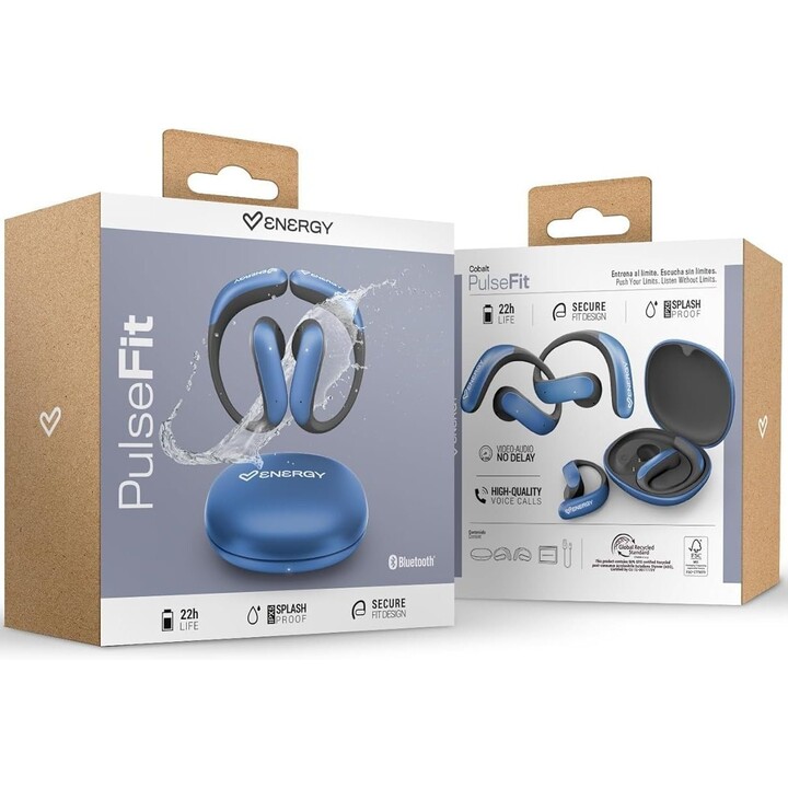 Energy Sistem PulseFit Auriculares Bluetooth (True Wireless, Bluetooth 5.4, Securefit, Video-Audio Sin retardo, 22 Horas de dura