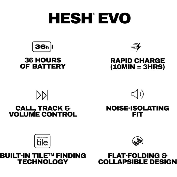 Skullcandy Hesh Evo - Auriculares inalámbricos Bluetooth con aislamiento del ruido, hasta 36 horas de batería