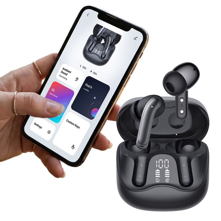 Audiocore Wireless Earbuds, Hybrid ANC, ENC, 6 Microphones, Charging Case, Tuya, AC591 PRO