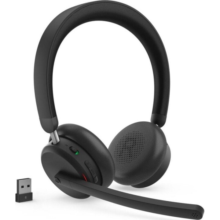Auriculares Lenovo 6550 inalámbricos Bluetooth con Cancelación de Ruido para oficina y llamadas negros