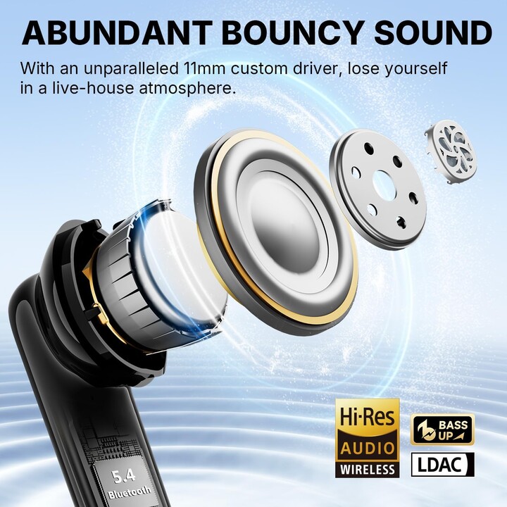 EarFun Air Pro 4i Blanco- Auriculares Bluetooth con ANC 50dB Sonido Hi-Res