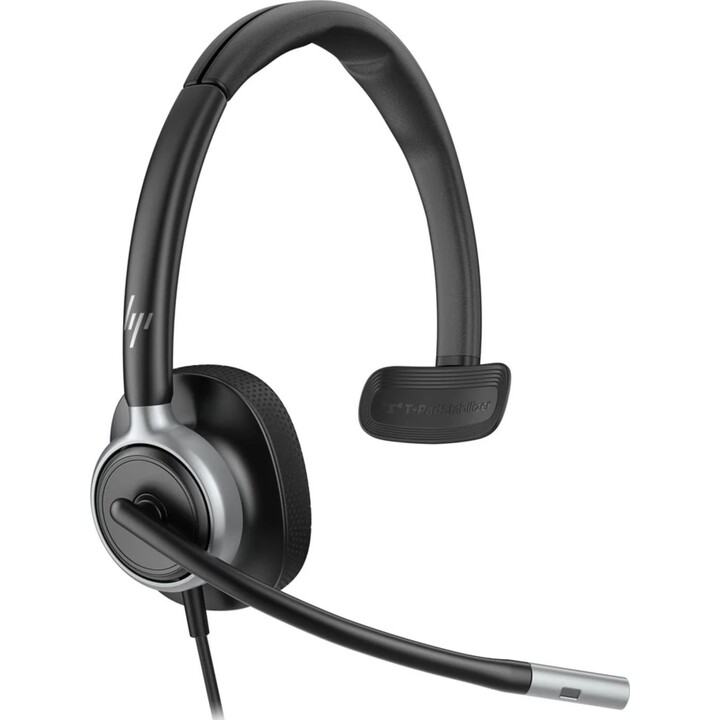 Auriculares con cable USB monoaurales HP Poly Mission, negros