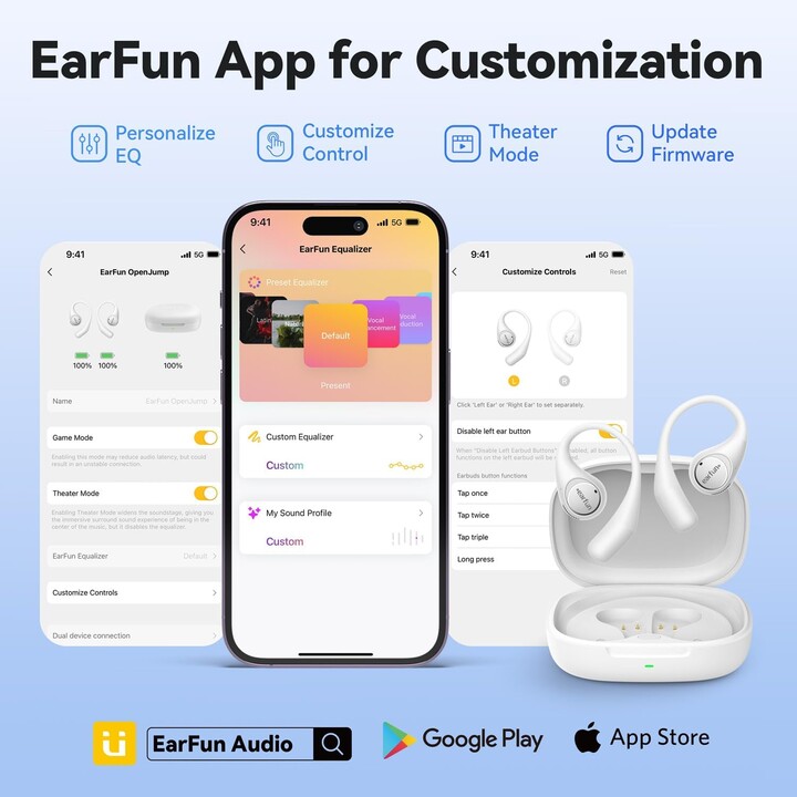 Earfun OpenJump TWS Weiß - Bluetooth-Kopfhörer
