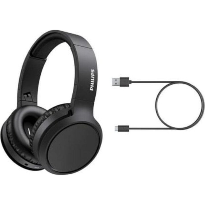 Auriculares Philips TAH5205BK/00 inalámbricos y con cable Bluetooth para llamadas y música negros