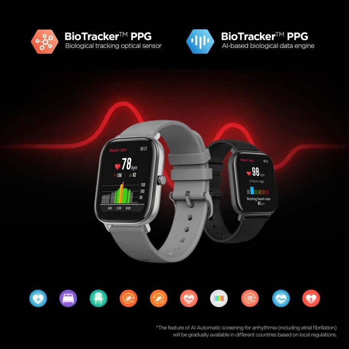 Reloj inteligente Amazfit GTS con pantalla AMOLED de 1,65 pulgadas y GPS – Rojo bermellón
