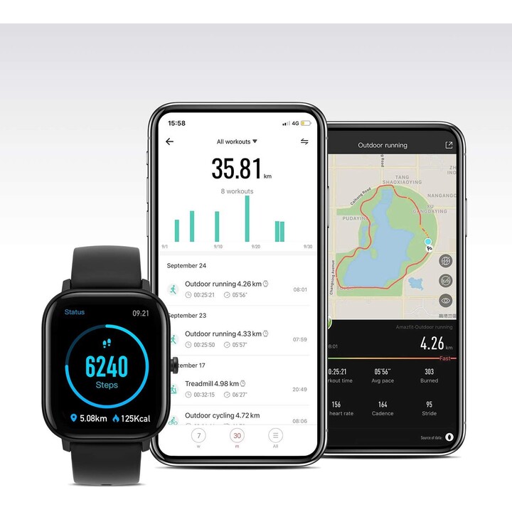 Reloj inteligente Amazfit GTS con pantalla AMOLED de 1,65 pulgadas y GPS – Rojo bermellón