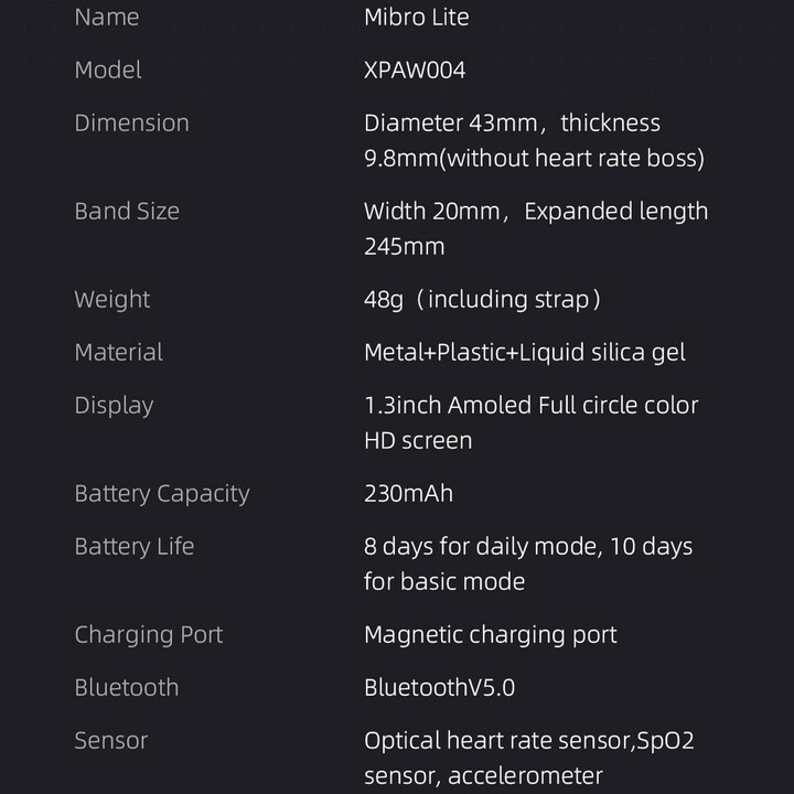 Xiaomi Mibro Lite Black