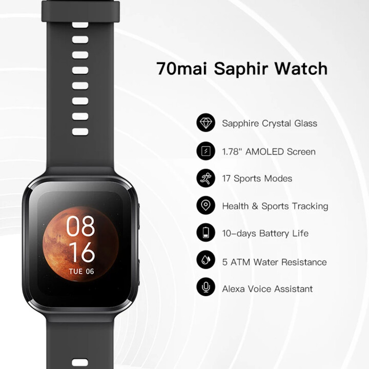 70mai WT1004 Maimo Saphir Watch Black - Smartwatch