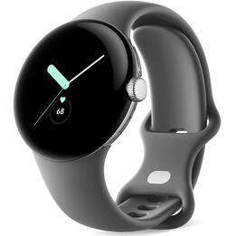 Google Pixel Watch LTE 41 mm prata (prata) e pulseira esportiva cinza (carvão)