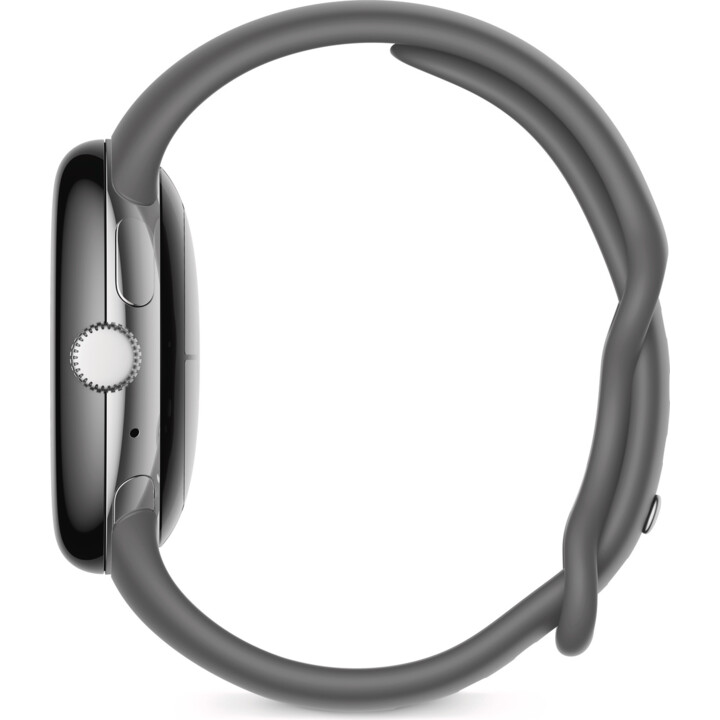 Google Pixel Watch LTE 41 mm Silber (Silber) und graues Sportarmband (Charcoal)