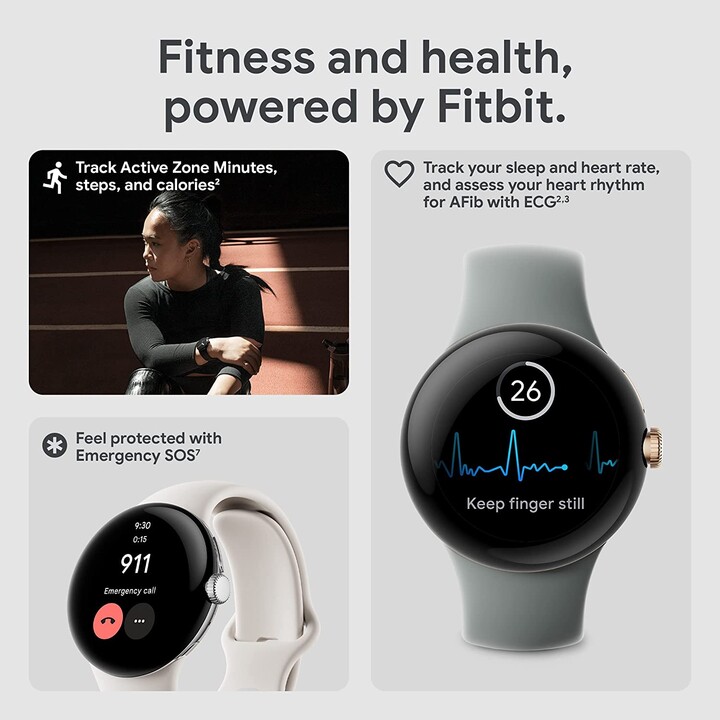 Google Pixel Watch WiFi 41mm Caja Dorado y Correa Deportiva Avellana
