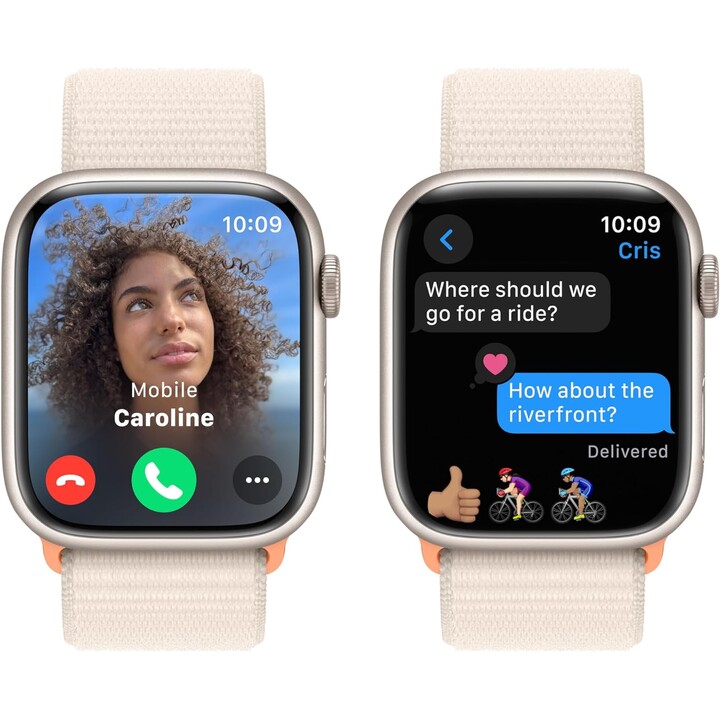 Apple Watch Series 9 GPS 45mm Star white aluminum case with star white loop sport band
