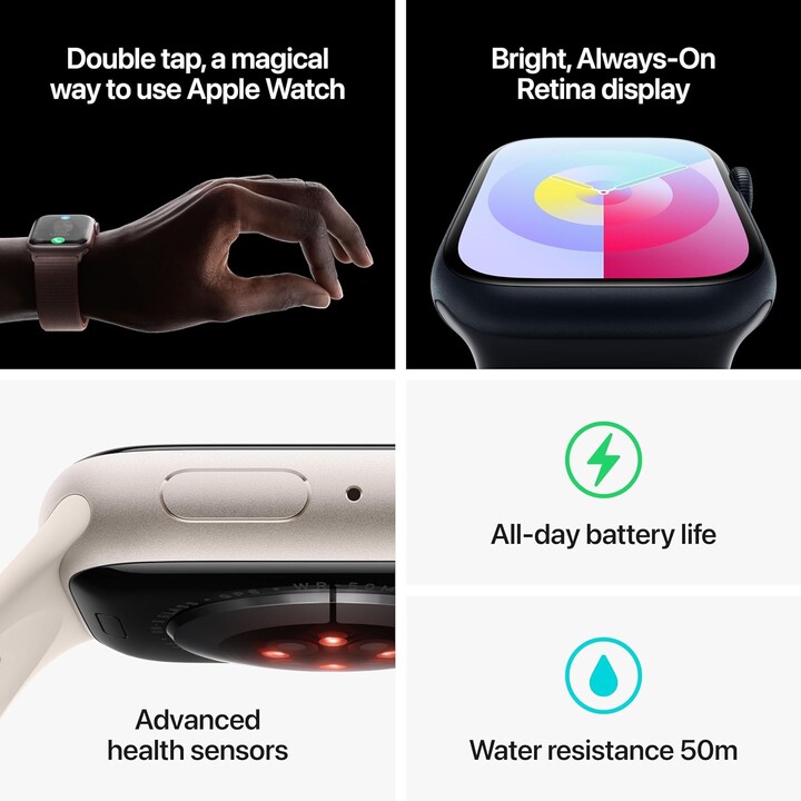 Apple Watch Series 9 GPS 45mm Star white aluminum case with star white loop sport band